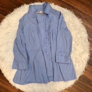 2/3 sleeve button down collard shirt